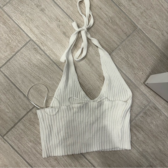 White Halter Top - Picture 3 of 4